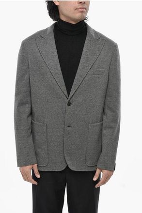 Paolo Pecora Herringbone-Pattern Blazer with Patch Pockets size 52
