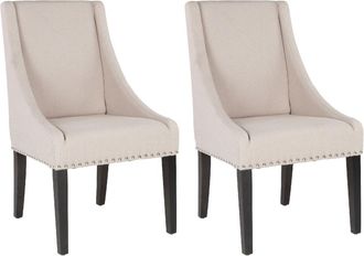 Safavieh Set de 2 sillas de comedor en madera de abedul beige
