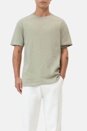 Closed Organic Cotton Classic Slub Short Sleeve T-Shirt In Lichen Green