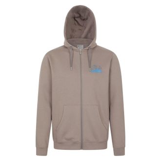 Mountain Warehouse Heren Graphic Textured Volledige Ritssluiting Hoodie (Bruin)