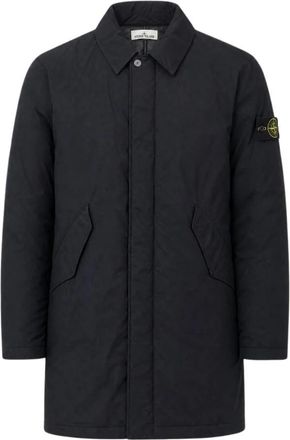 Stone Island Coat Long 7100002 0029 Noirmicro Reps - Heren - Parka Jassen - Zwart - S - Jassen