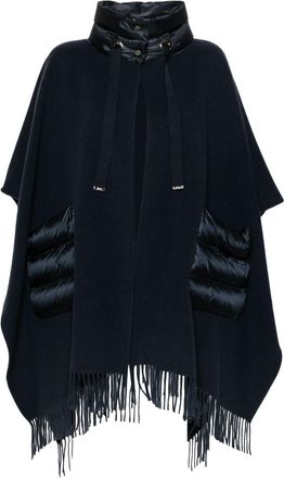 Herno Resort poncho - women - Cashmere/Wool/Polyamide/Goose Down/Goose Feather - OS - Blue