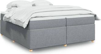 vidaXL Vidaxl - Cama Box Spring Con Colch&oacute;n Tela Gris Claro 200x200 Cm