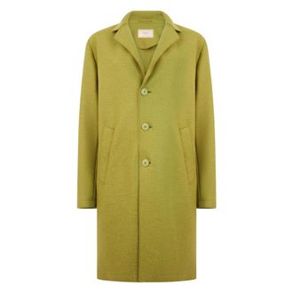 Herno Knie-lange jas - Heren - Mantel - Groen - S - Wol - Jassen