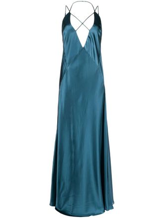 Michelle Mason cut-out detail gown dress - women - Silk - 2 - Green