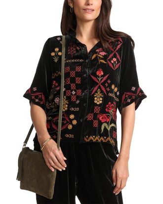 Johnny Was Malaya Silk-Blend Shirt