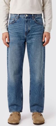 A Gold E Jeans straight in denim di cotone a vita media con cinque tasche