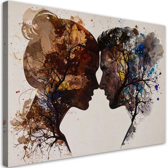Feeby Cuadro En Lienzo Pareja Enamorada Amor &Aacute;rboles 100x70