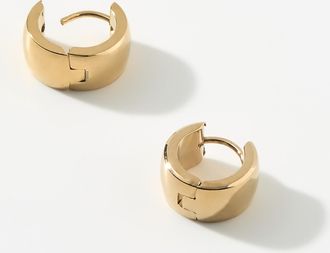 Simons Womens Small wide golden Hoop Earrings