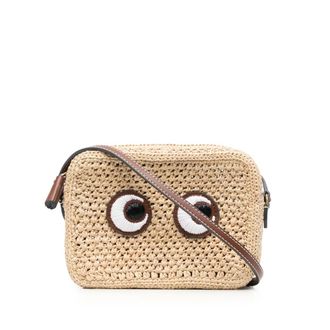 Anya Hindmarch Eyes-appliqu&eacute; Woven Crossbody Bag