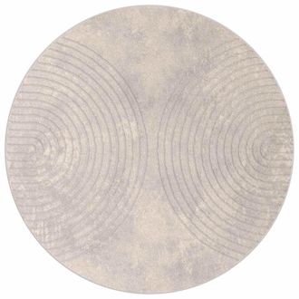 vidaXL Alfombras De &Aacute;rea Redondo Galati Beige &Oslash; 120 Cm Poli&eacute;ster Vidaxl