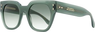 Isabel Marant Womens Faceted Square Sunglasses IM0158/S 1ED9K Transparent Green 53mm