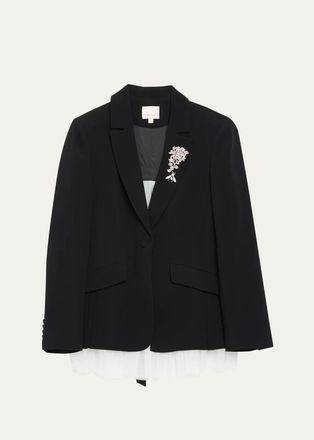 Cinq &agrave; Sept Rosabelle Tulle-Hem Blazer