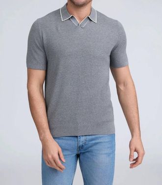Raffi Oliver Knitted Polo In Grey