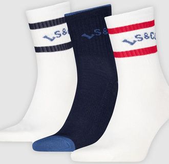 Levi's Calzini Levis lunghezza media con logo Coll- confezione da 3 - Uomo - 35 - Multicolore / White/Blue/Navy