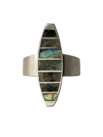 Parts Of Four Crescent labradorite ring - unisex - Labradorite/Sterling Silver - 11