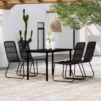 vidaXL Juego De Comedor De Jard&iacute;n 5 Piezas Negro Vidaxl