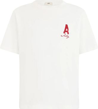 Autry Tonal Logo Tee - Heren - T-shirts - Wit - L - Katoen - Tops