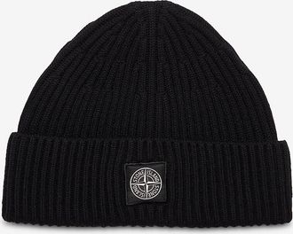 Stone Island Rippstrickmütze aus Schurwolle Compass K2S15