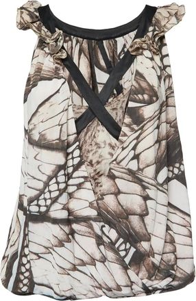 Cavalli pre-owned printed pleated blouse - Brown