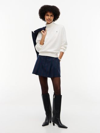 Tommy Hilfiger Womens Tommy Jeans Striped Pleated Mini Skirt - Navy Stripe - M