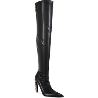 Azalea Wang Cosmic Bling Over the Knee Boot in Black at Nordstrom Rack, Size 6