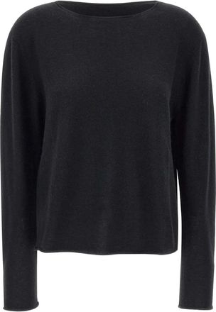 Hemisphere round-neck cashmere sweater - Black