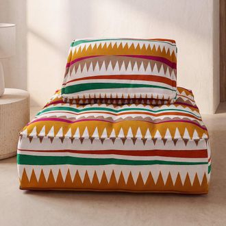 Maisons du monde M&oacute;dulo de 1 plaza de tejido de poli&eacute;ster jacquard con motivo &eacute;tnico multicolor