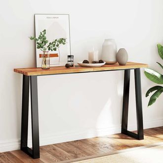 vidaXL Vidaxl - Mesa Consola Con Borde Vivo Madera Maciza Acacia 140x40x80 Cm