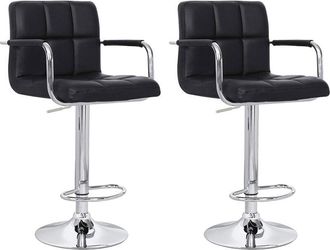 Happy Garden Lote de 2 taburetes de bar negros con reposabrazos mike