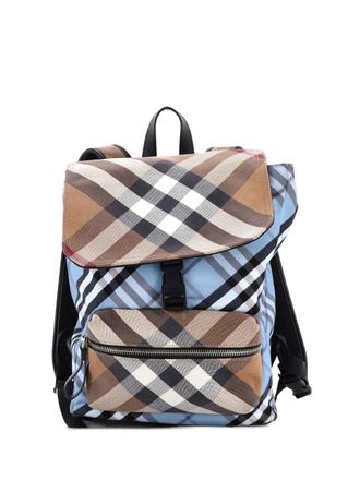 Burberry Kids Vintage Check canvas rugzak - Blauw