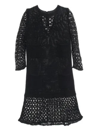 Chanel 1986-1988 gebreide katoenen jurk - Zwart