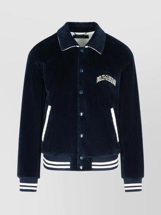 Dolce & Gabbana cotton bomber jacket ribbed cuffs