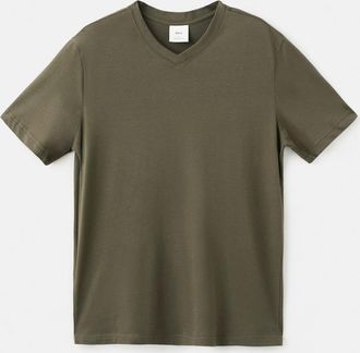 Mango Maglietta 100% cotone collo a V slim-fit kaki - Uomo - XXL - MANGO MAN