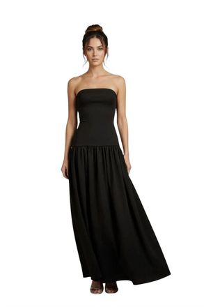 A.L.C. Charlotte Gathered Halter Strap Midi Dress In Black
