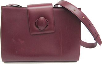Cartier Must De Cartier Burgundy Leather Shoulder Bag (Pre-Owned)