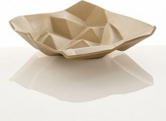 Oresteluchetta Vaciabolsillos decorativo de cer&aacute;mica dorada mate 13x45x45 cm