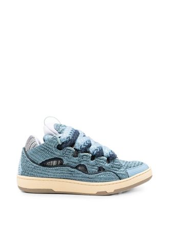 Lanvin Panelled Low-Top Sneakers With Faux Raffia Texture