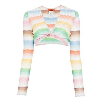 Missoni V-neck Knitwear, female, Multicolor, Size: 2XS Multicolour Top