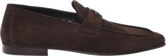 Baldinini Perforated Suede Loafer - Heren - Loafers - Bruin - 42 1/2 EU - Leer - Schoenen
