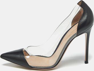Gianvito Rossi Black Leather And Pvc Plexi Pumps