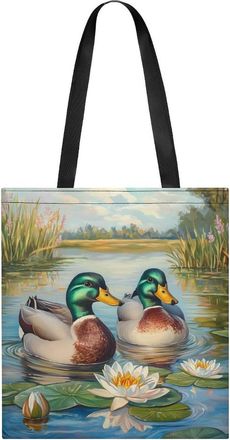 Generic Mallard Ducks Womens Tote Casual Shopping Bag Lightweight Shoulder Bags Hobos Handbag for Work Travel Daily 35x40cm