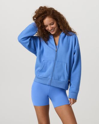 Vuori Clothing Restore Full Zip Hoodie | Riviera Blue | XS, Size Extra Small