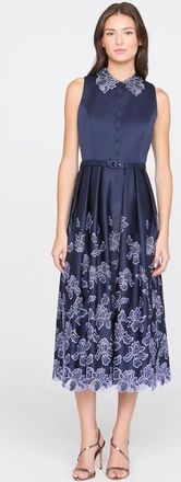 Theia Merisel Sleeveless Shirt Dress in Navy /Deep Periwinkle at Nordstrom, Size 12