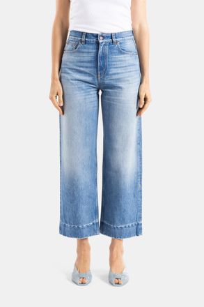 Chlo&eacute; Stone-Washed Wide-Leg Jeans - Blue