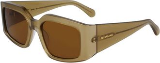 Ferragamo Green Acetate Womens Sunglasses
