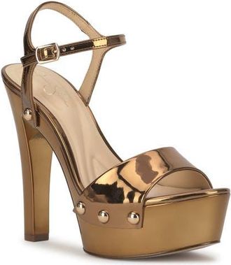 Jessica Simpson Calenta-O Platform Sandal in Bronze at Nordstrom, Size 9.5