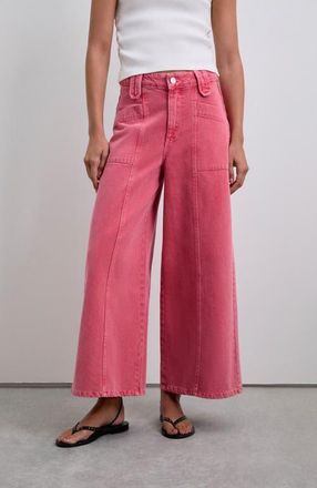 Scalpers Culotte Washed Denim Pant in Coral at Nordstrom, Size 40 Eu