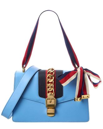 Gucci Blue Calf Leather Sylvie Shoulder Bag (Authentic Pre-Loved)