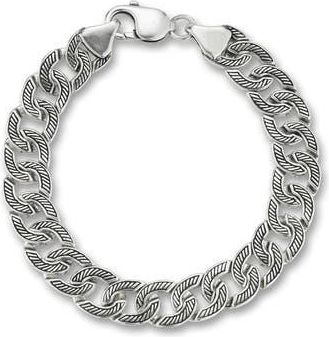 Yield of Men Mens Oxidized Sterling Silver Etched Curb Chain Bracelet at Nordstrom Rack
